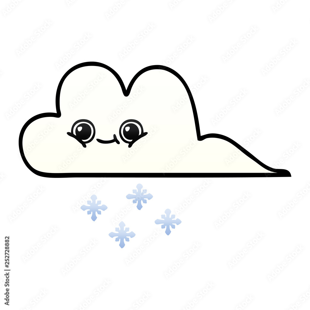 gradient shaded cartoon snow cloud gradient shaded cartoon snow cloud