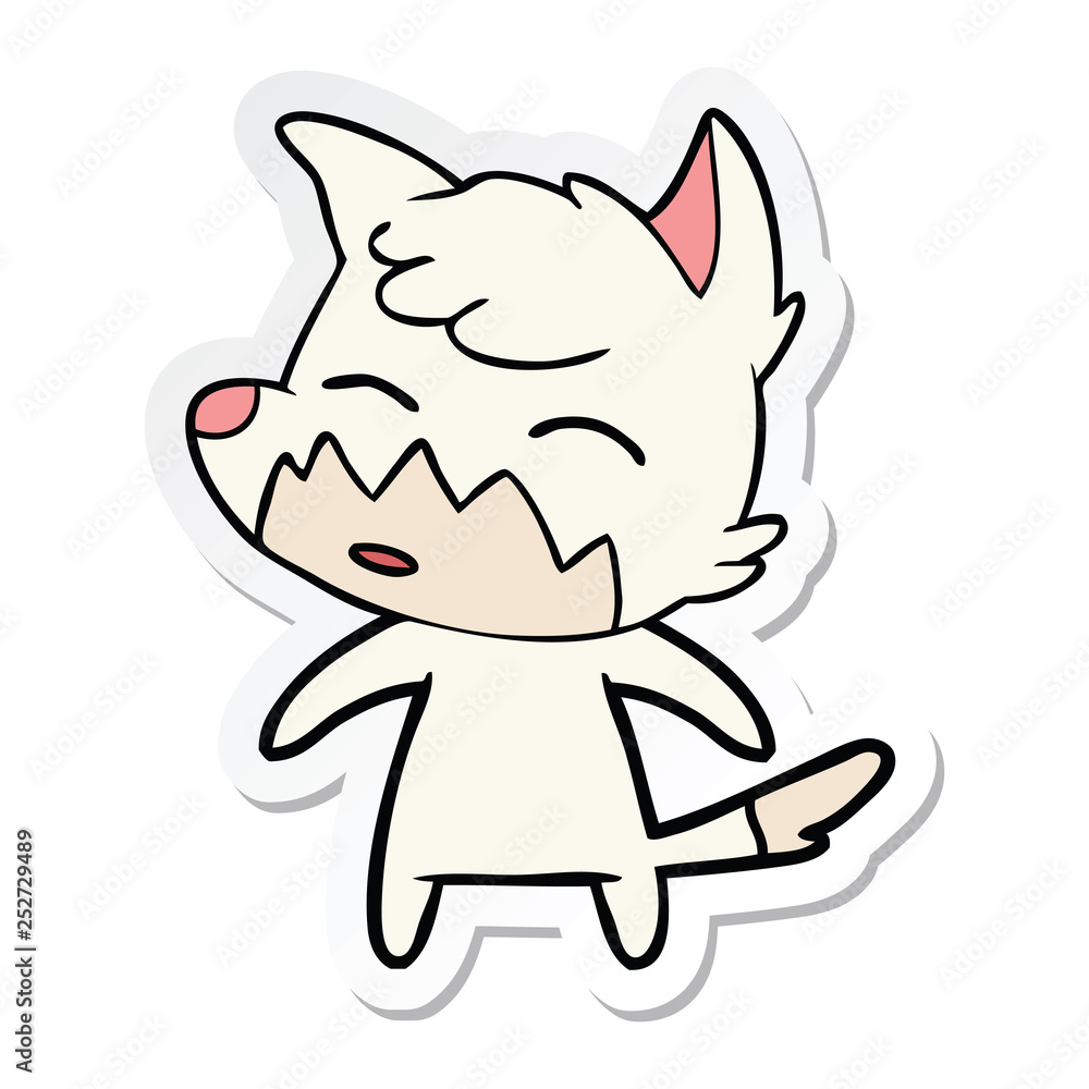 sticker of a cartoon fox sticker of a cartoon fox