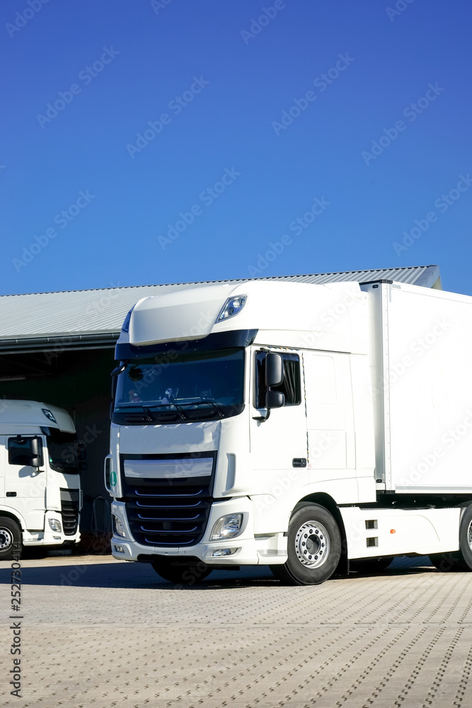 Fototapeta premium LKW´s an einer Spedition