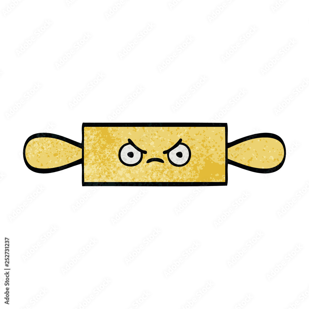 retro grunge texture cartoon rolling pin retro grunge texture cartoon rolling pin