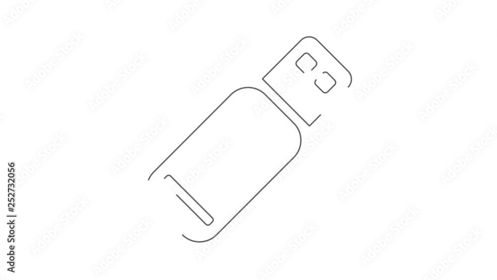 Usb pen data animated lineal symbol icon 4K