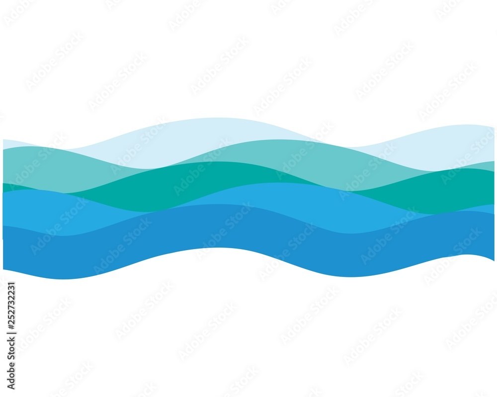 Fototapeta premium Water Wave symbol and icon Logo Template