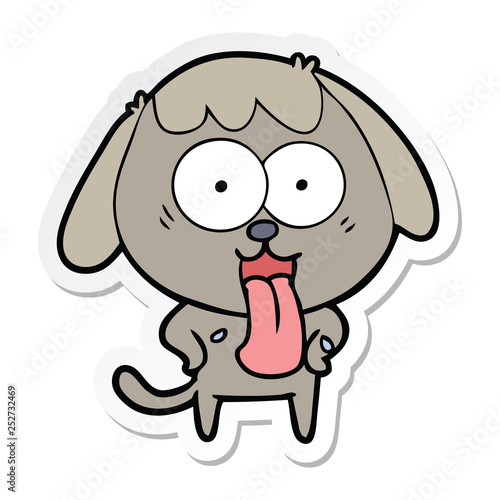 sticker of a cute cartoon dog