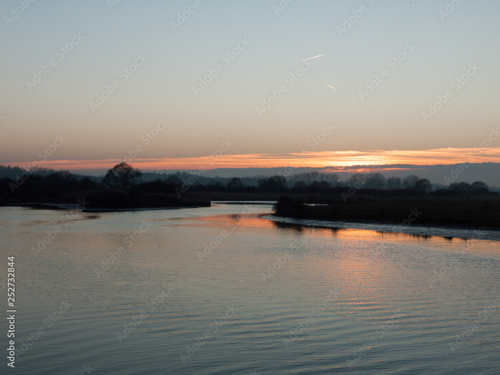 Beautiful countryside Dedham water scene outside nature landscape space