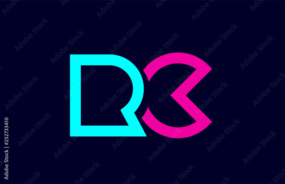 RC R C blue pink colorful alphabet alphabet letter logo combination design RC R C blue pink colorful alphabet alphabet letter logo combination design