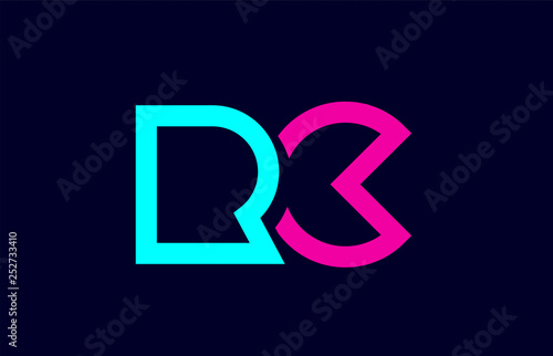 RC R C blue pink colorful alphabet alphabet letter logo combination design