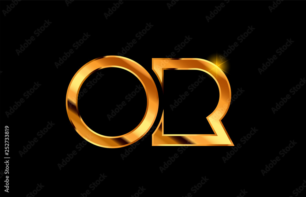 gold golden metal alphabet letter logo combination design gold golden metal alphabet letter logo combination design