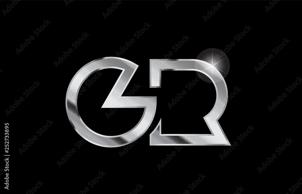 silver metal alphabet letter logo combination design silver metal alphabet letter logo combination design