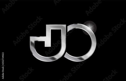 silver metal alphabet letter logo combination design