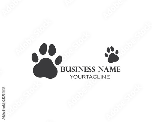 paw logo icon of pet vector template