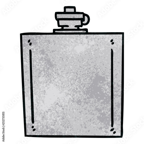 quirky hand drawn cartoon hip flask