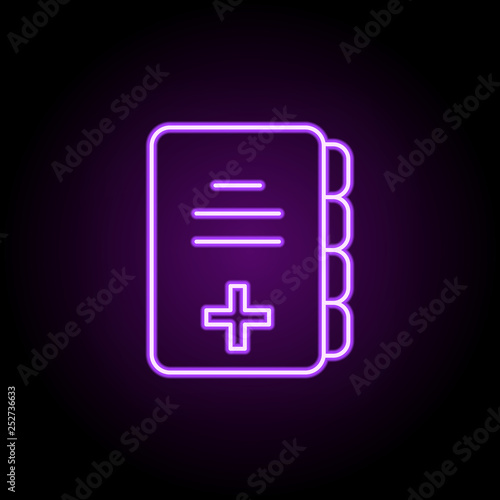 medical report line icon. Elements of Medicine in neon style icons. Simple icon for websites, web design, mobile app, info graphics