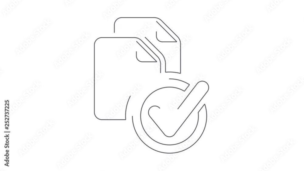 Checked files animated linear symbol icon 4K Checked files animated linear symbol icon 4K