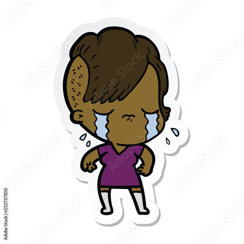 Wallpaper Mural sticker of a cartoon crying girl Torontodigital.ca