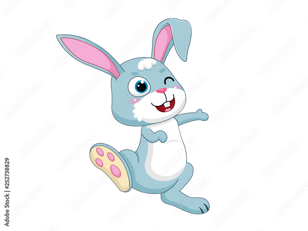 Cute Cartoon Rabbit Characters. Vector Illustration Cartoon Style. Isolated on white background Cute Cartoon Rabbit Characters. Vector Illustration Cartoon Style. Isolated on white background