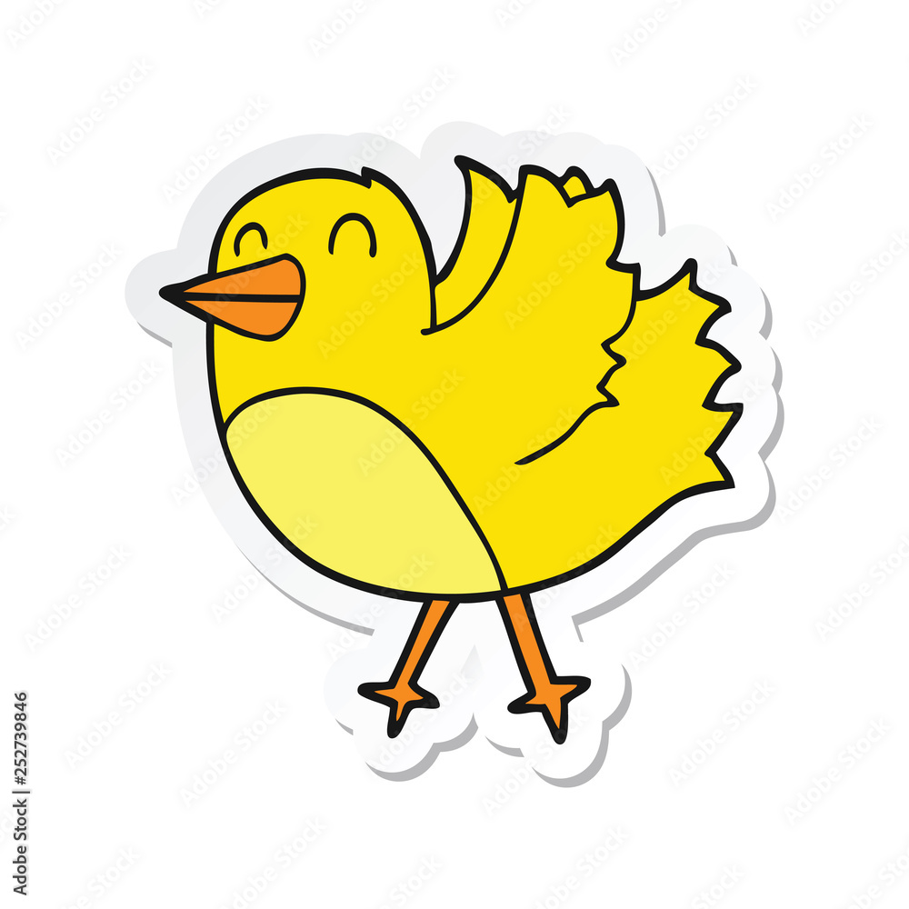sticker of a cartoon bird sticker of a cartoon bird
