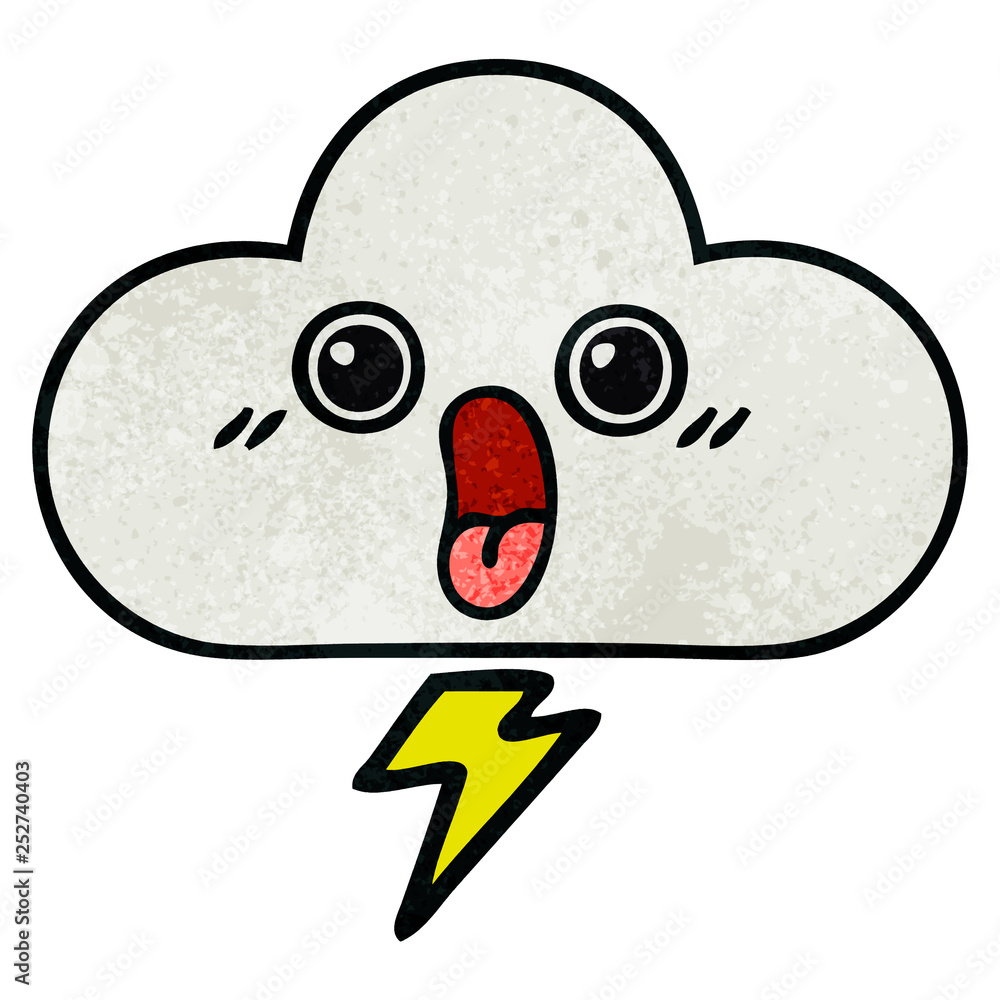 retro grunge texture cartoon storm cloud retro grunge texture cartoon storm cloud