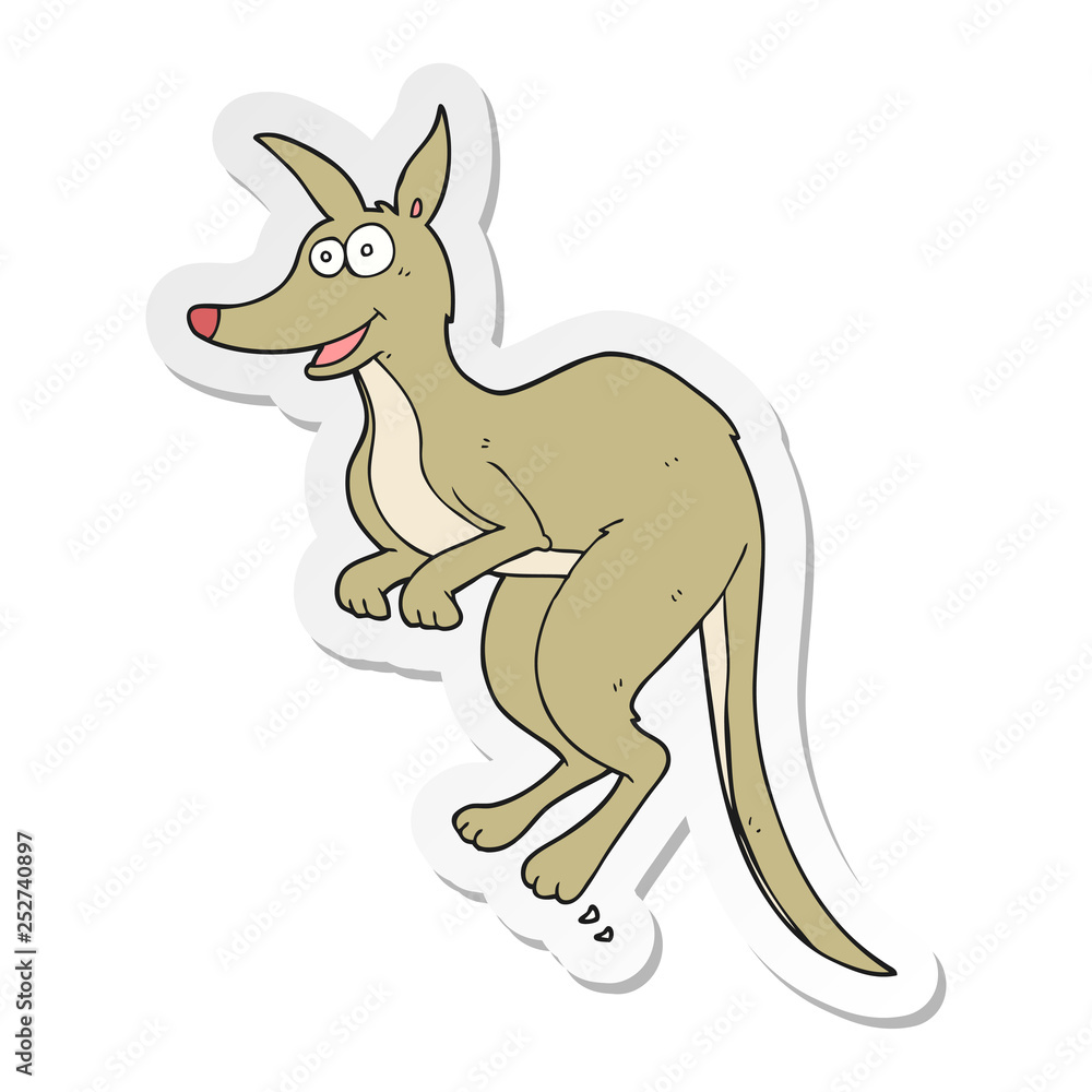 sticker of a cartoon kangaroo sticker of a cartoon kangaroo