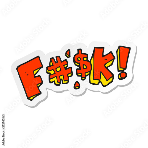 sticker of a cartoon swearword