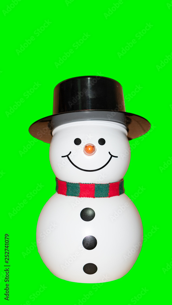 Snowman on a green background Snowman on a green background