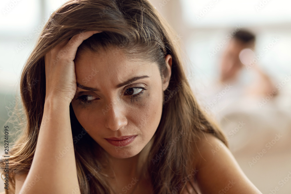 Young woman feeling depressed while having problems in her relationship. Young woman feeling depressed while having problems in her relationship.
