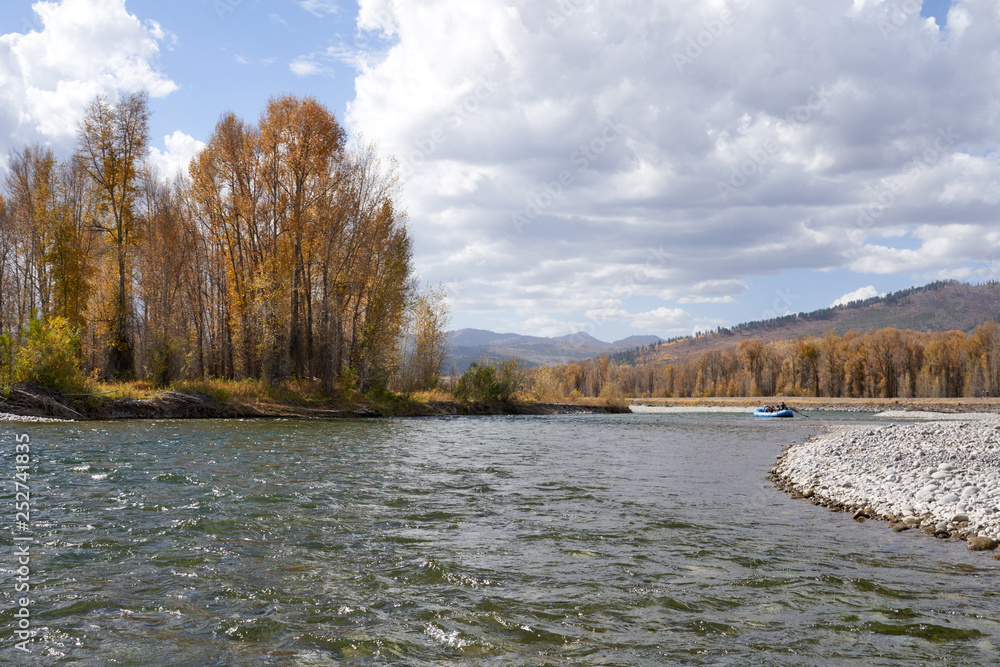 autumn landscape with river and trees autumn landscape with river and trees