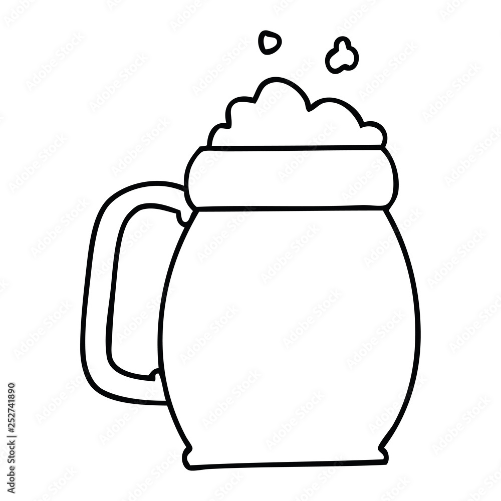 quirky line drawing cartoon pint of beer quirky line drawing cartoon pint of beer