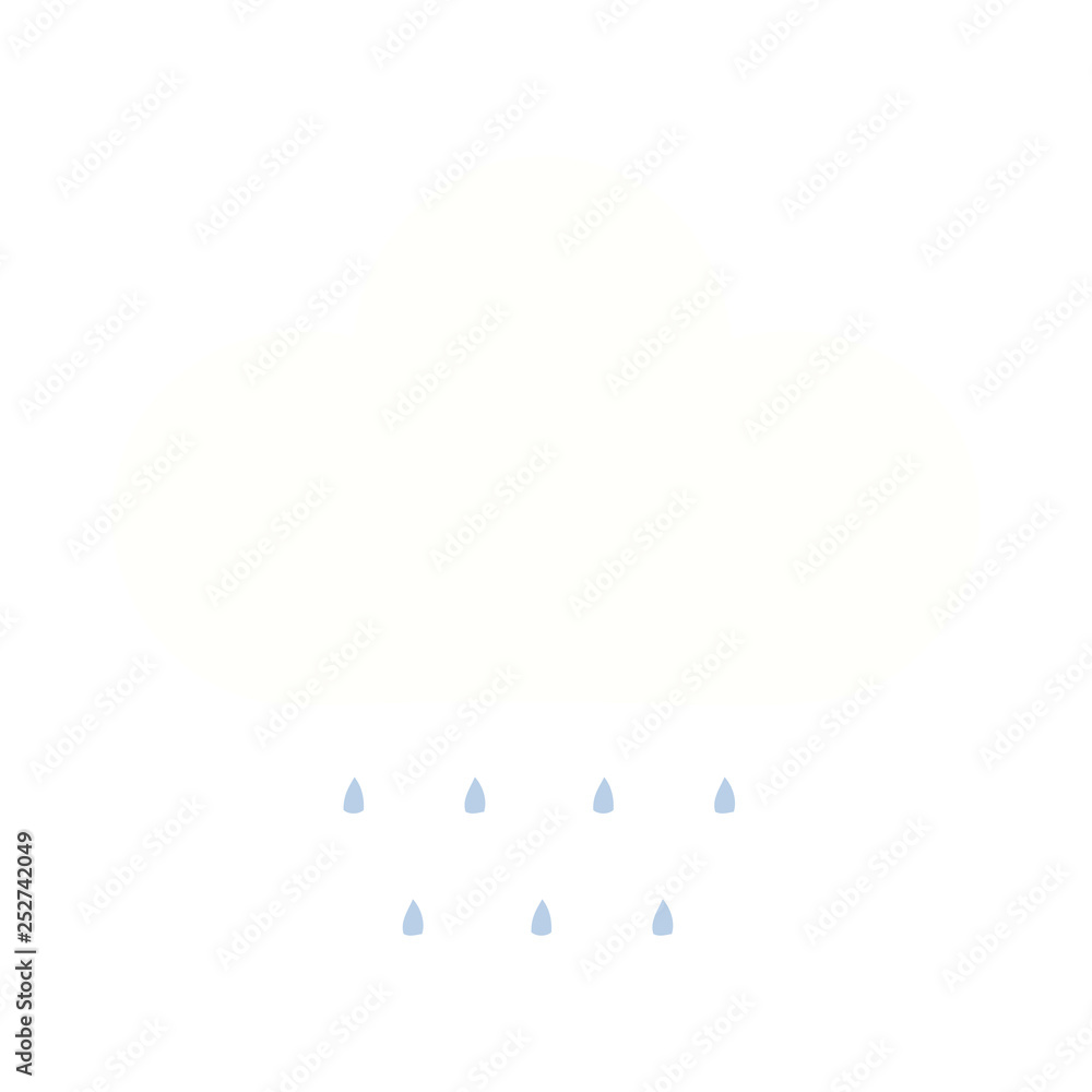 flat color retro cartoon rain cloud flat color retro cartoon rain cloud