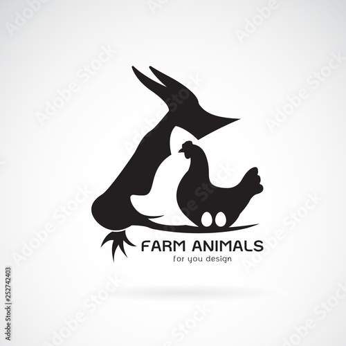 Vector group of animal farm label., Cow,pig,chicken,egg. Logo Animal. Easy editable layered vector illustration.