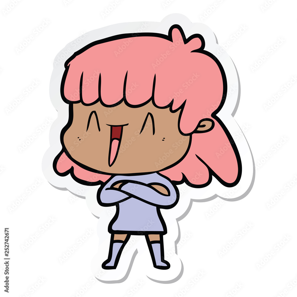 Obraz premium sticker of a cartoon woman