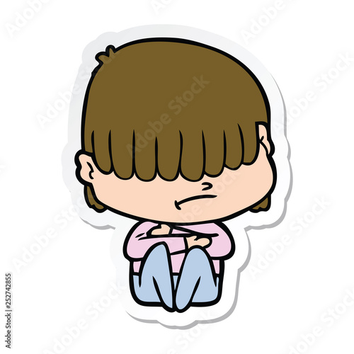 sticker of a cartoon boy with untidy hair