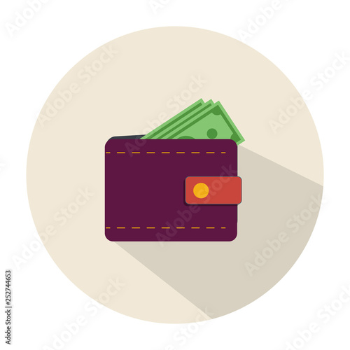 vector wallet Money Icon. illustration of wallet with money symbol. flat icon