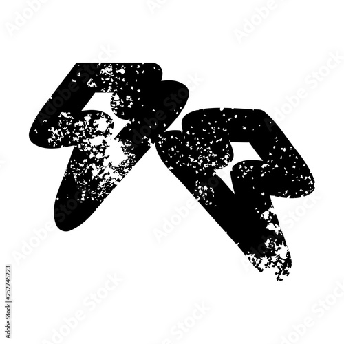 lightning bolts distressed icon