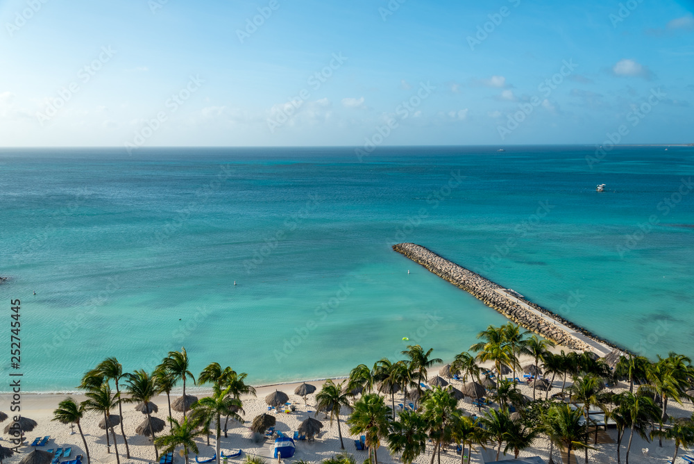 Caribbean beach on the island of Aruba. Netherlands Antilles. Caribbean beach on the island of Aruba. Netherlands Antilles.