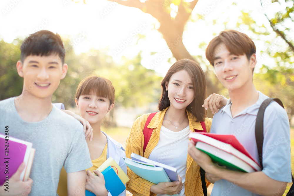 portrait of Asian college students on campus portrait of Asian college students on campus
