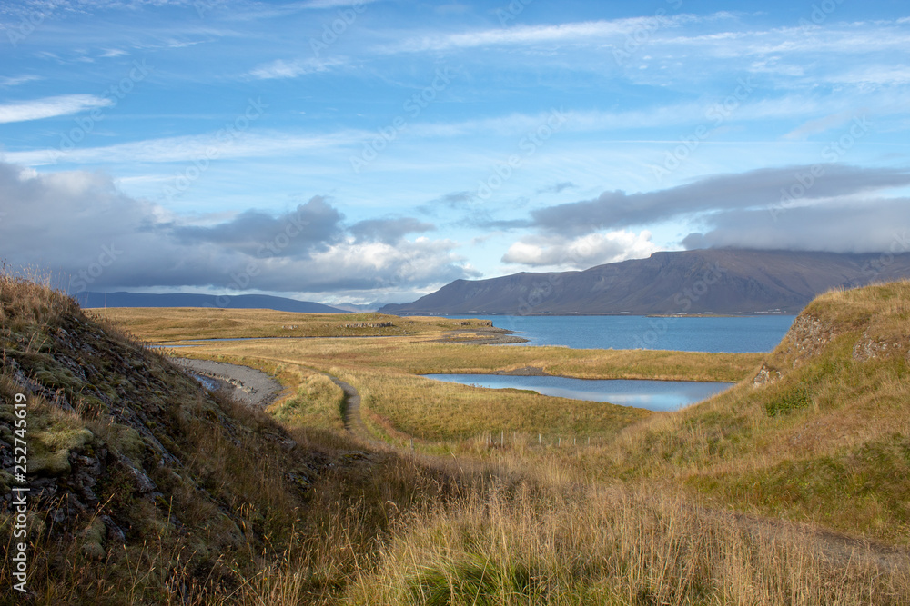 hiking in the mountains of Iceland