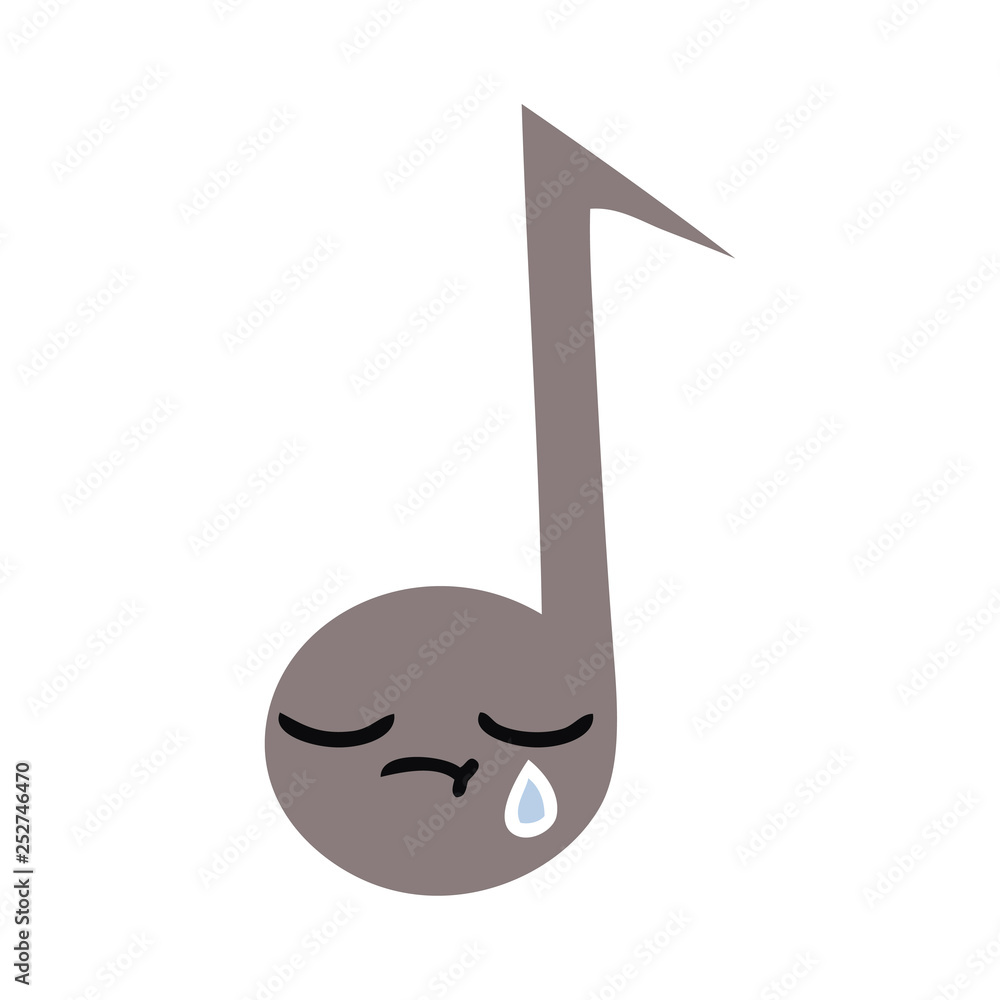 flat color retro cartoon musical note flat color retro cartoon musical note