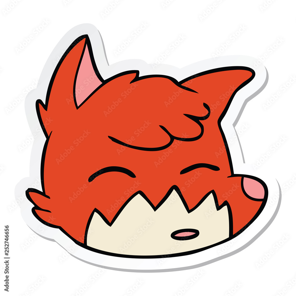 sticker of a cartoon fox face sticker of a cartoon fox face