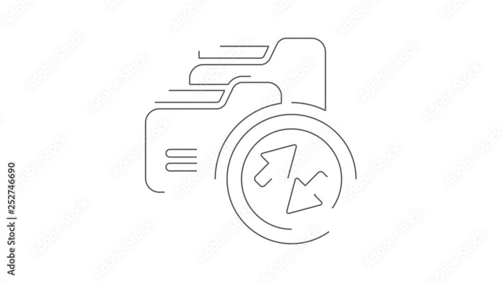 Folder transfer animated linear symbol icon 4K Folder transfer animated linear symbol icon 4K