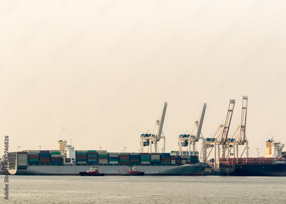 Fototapeta premium Cargo Ship In Port