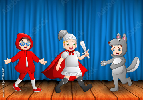 Group of children performing on stage