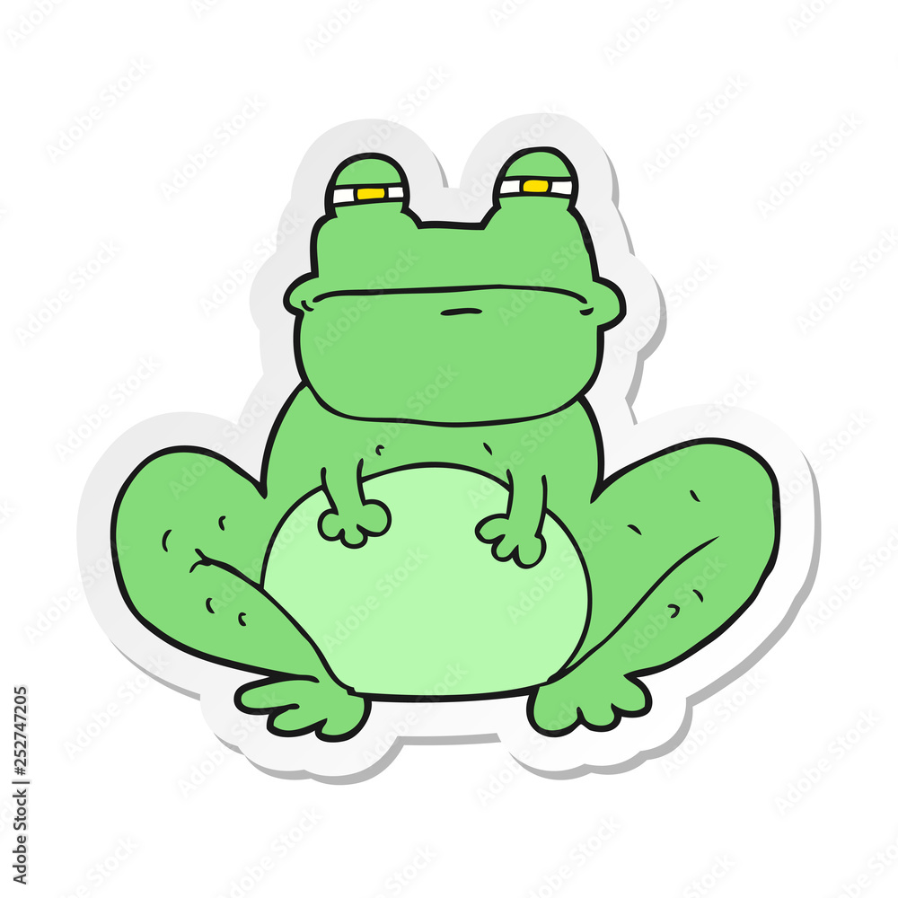 sticker of a cartoon frog sticker of a cartoon frog