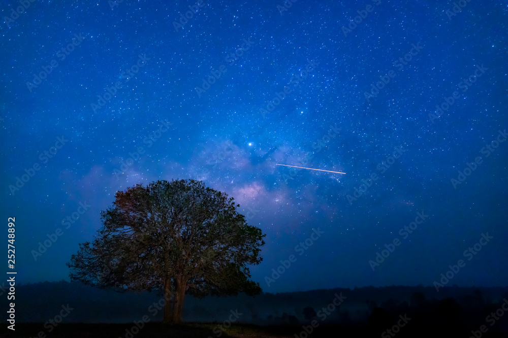 Milky Way Galaxy, Long exposure Photograph with grain. Star Study and Milky Way Astronomy at Thung kamang naturer park. Phu Khiao - Wildlife Sanctuary, Chaiyaphum, Thailand. Mar 3, 2019 Milky Way Galaxy, Long exposure Photograph with grain. Star Study and Milky Way Astronomy at Thung kamang naturer park. Phu Khiao - Wildlife Sanctuary, Chaiyaphum, Thailand. Mar 3, 2019