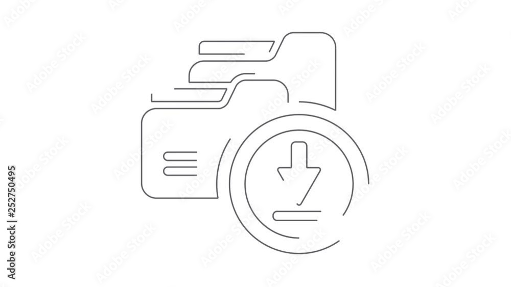 Download folders animated linear symbol icon 4K Download folders animated linear symbol icon 4K