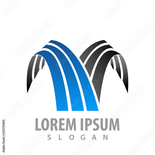 Line waterfall logo concept design. Symbol graphic template element vector