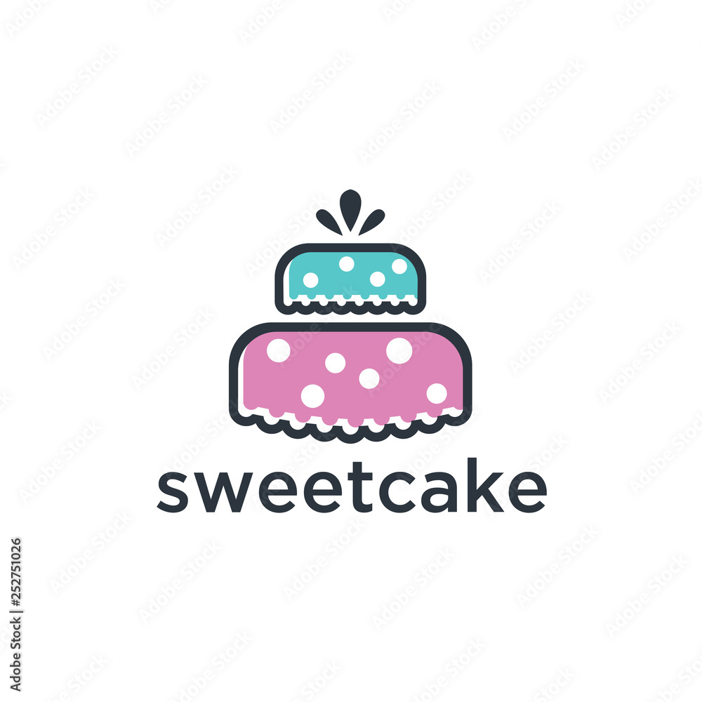 Sweet Shop logo template design vector. Illustration of cake