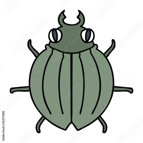 quirky hand drawn cartoon beetle