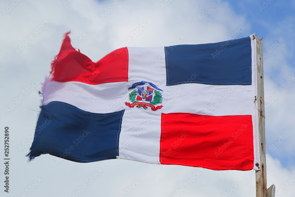 Naklejka premium Flag of the Dominican Republic