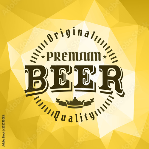 Beer brewery label logo on ice background