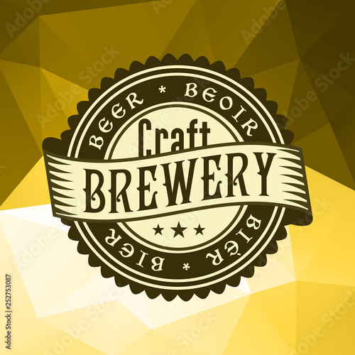 Beer brewery label logo on ice background